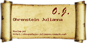 Ohrenstein Julianna névjegykártya